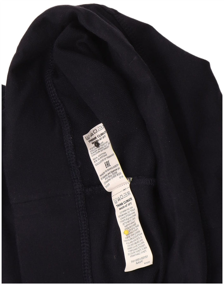 Calça de treino feminina Marks & Spencer Reino Unido 12 algodão azul marinho médio