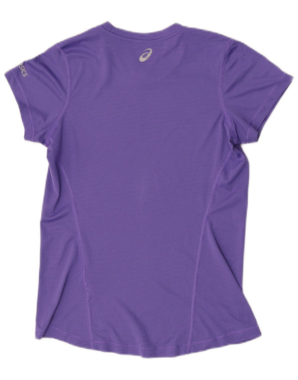 Camiseta feminina Asics Graphic UK 10 pequena listra roxa