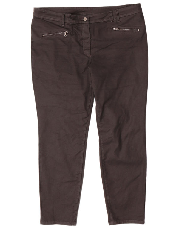 Calça feminina casual fina Canda IT 50 XL W38 L28 algodão preto