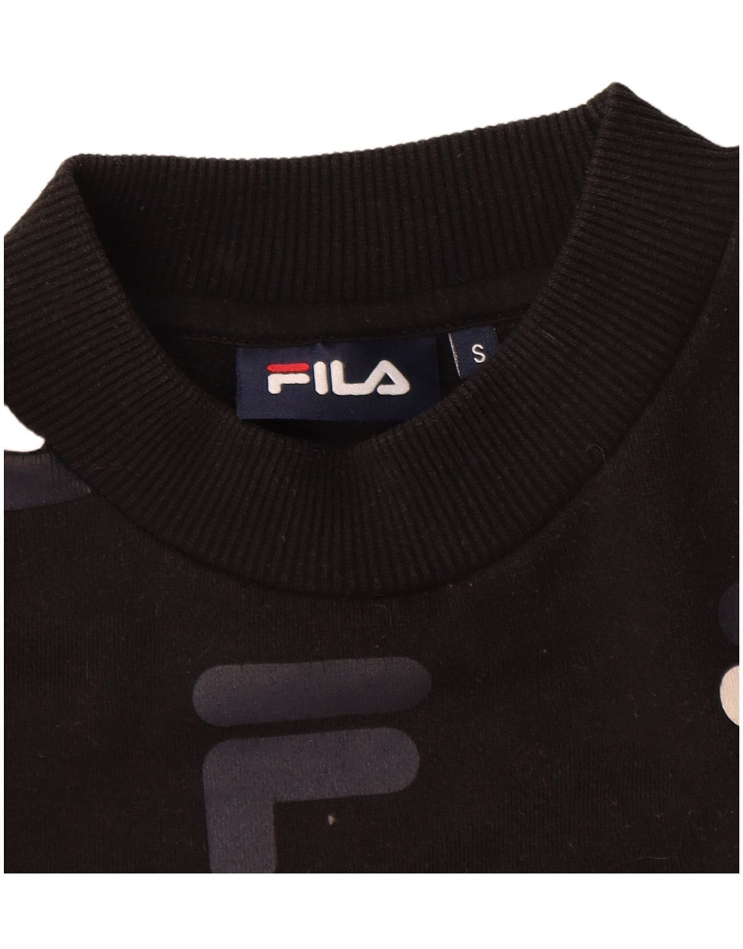 Fila moletom feminino oversized gráfico crop jumper UK 10 pequeno preto