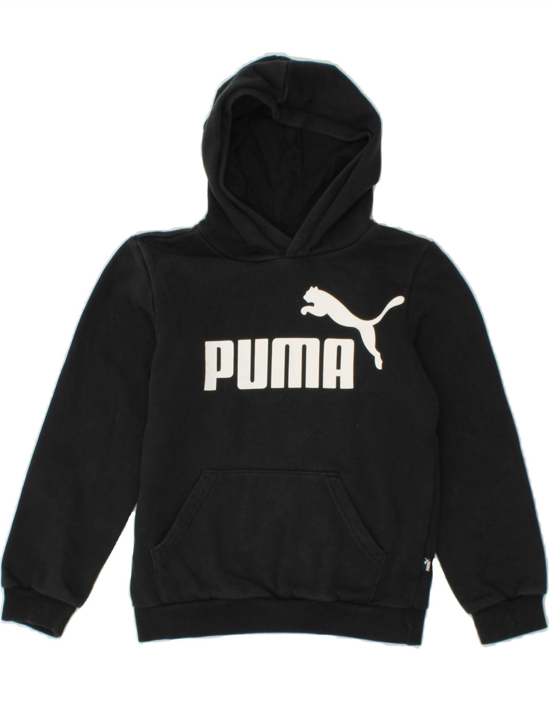 PUMA Boys Graphic Zip Hoodie Sweater 9-10 Years Black Cotton Vintage Puma and Second-Hand Puma from Messina Hembry 