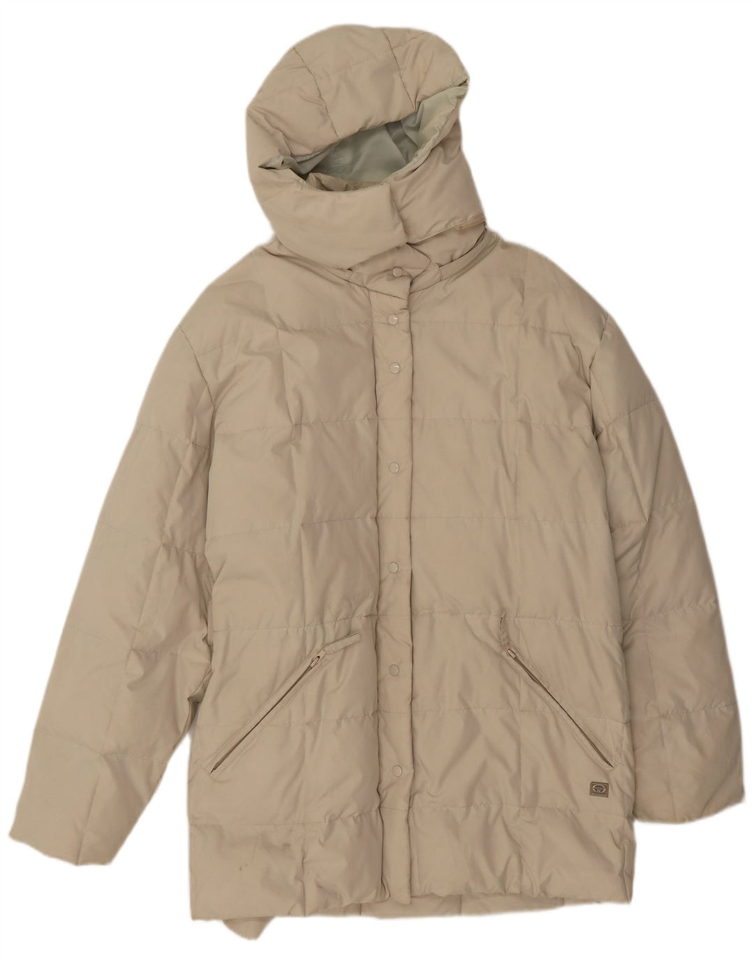 Casaco acolchoado com capuz feminino Sergio Tacchini UK 20 2XL bege