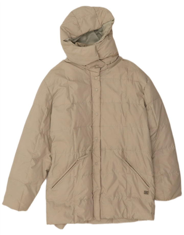 Casaco acolchoado com capuz feminino Sergio Tacchini UK 20 2XL bege