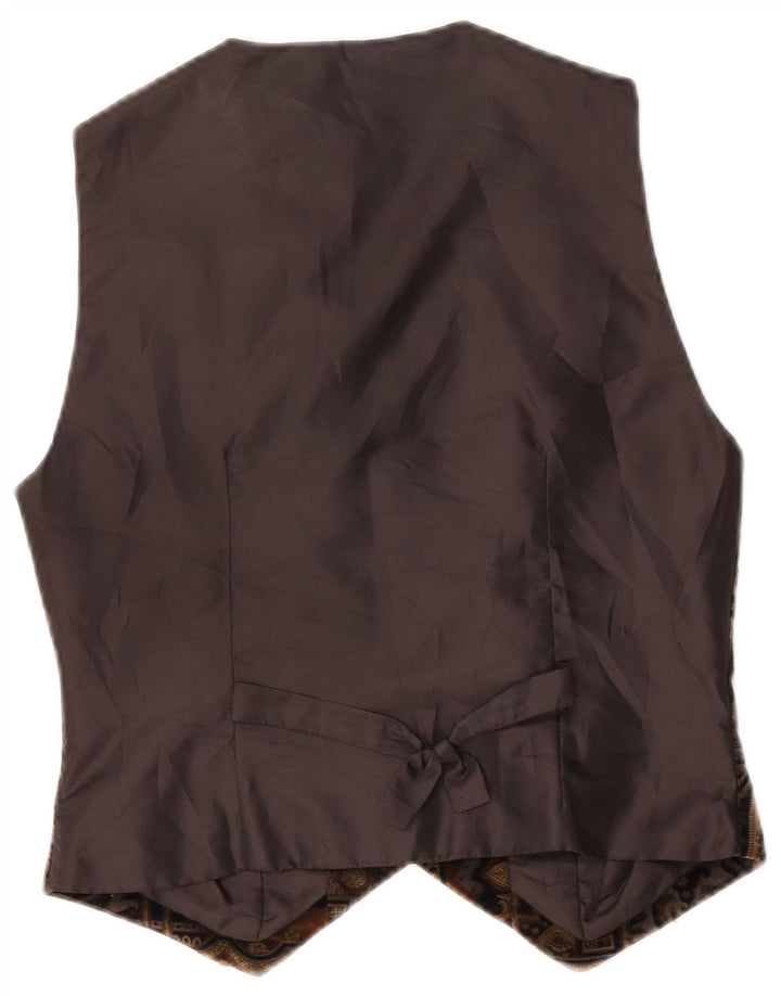 Colete feminino de veludo Abel IT 42 médio marrom paisley