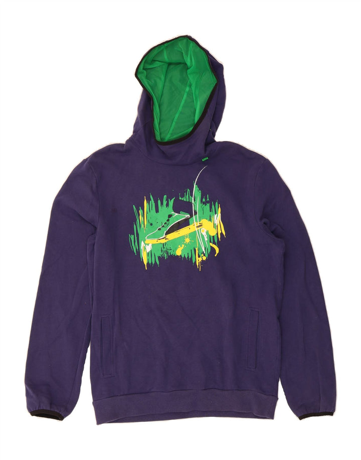 PUMA Boys Graphic Hoodie Jumper 15-16 Years  Purple Cotton Vintage Puma and Second-Hand Puma from Messina Hembry 