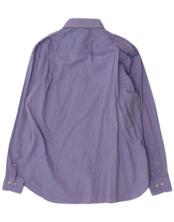 Camisa masculina Trussardi tamanho 43 17 XL algodão azul