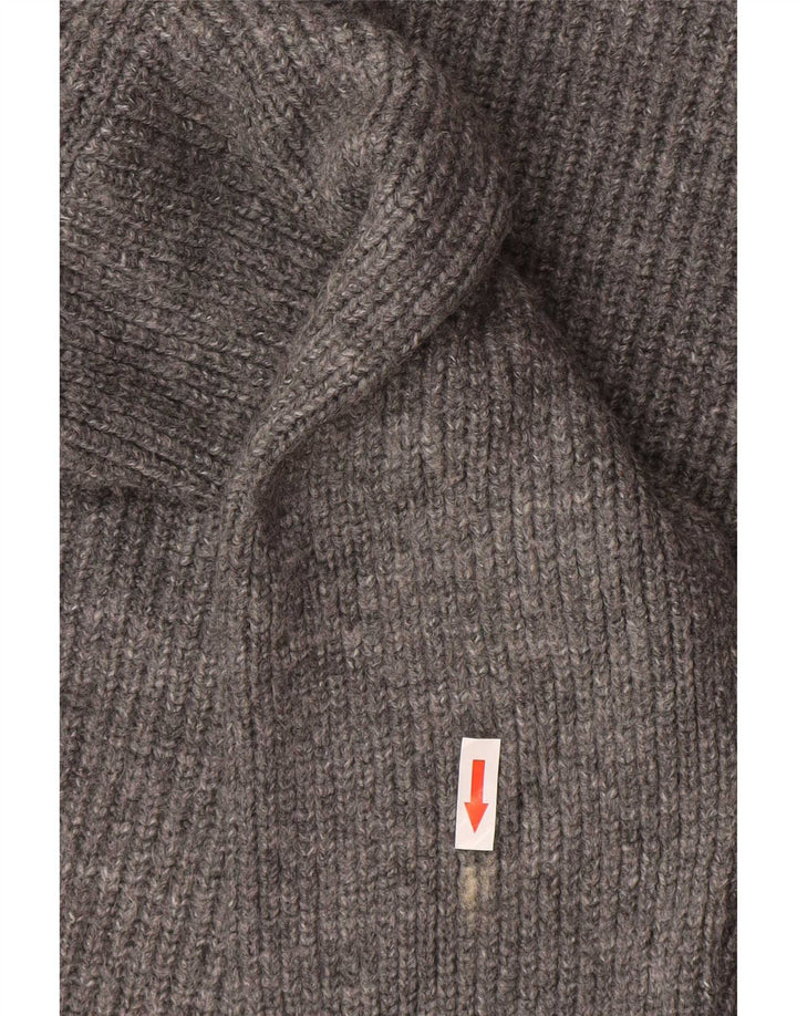 Suéter feminino Zara com capuz grande e grande Reino Unido 14 cinza médio acrílico