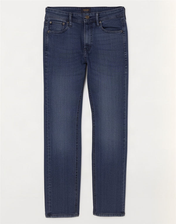 Jack & Jones Mens GLENN Slim Jeans W29 L30 Navy Blue Cotton
