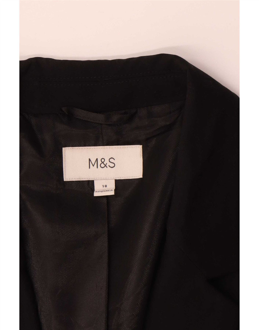 Jaqueta blazer feminina Marks & Spencer com 1 botão Reino Unido 18 XL preto poliéster