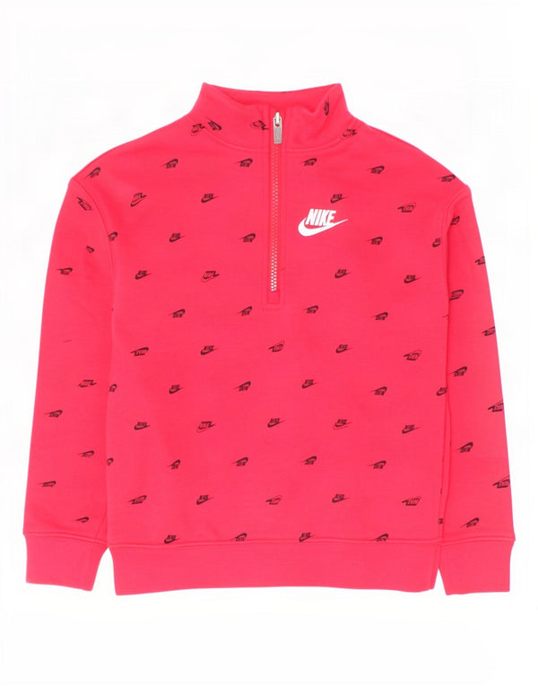 Suéter Nike Girls Graphic 1/4 Zip 6-7 anos grande algodão vermelho