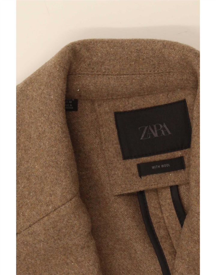 Sobretudo masculino Zara UK 38 lã bege médio