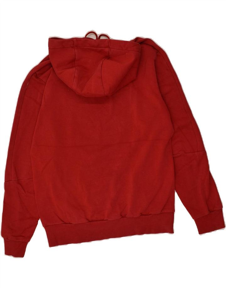 PUMA Mens Graphic Hoodie Jumper Small Burgundy Cotton | Vintage Puma | Thrift | Second-Hand Puma | Used Clothing | Messina Hembry 