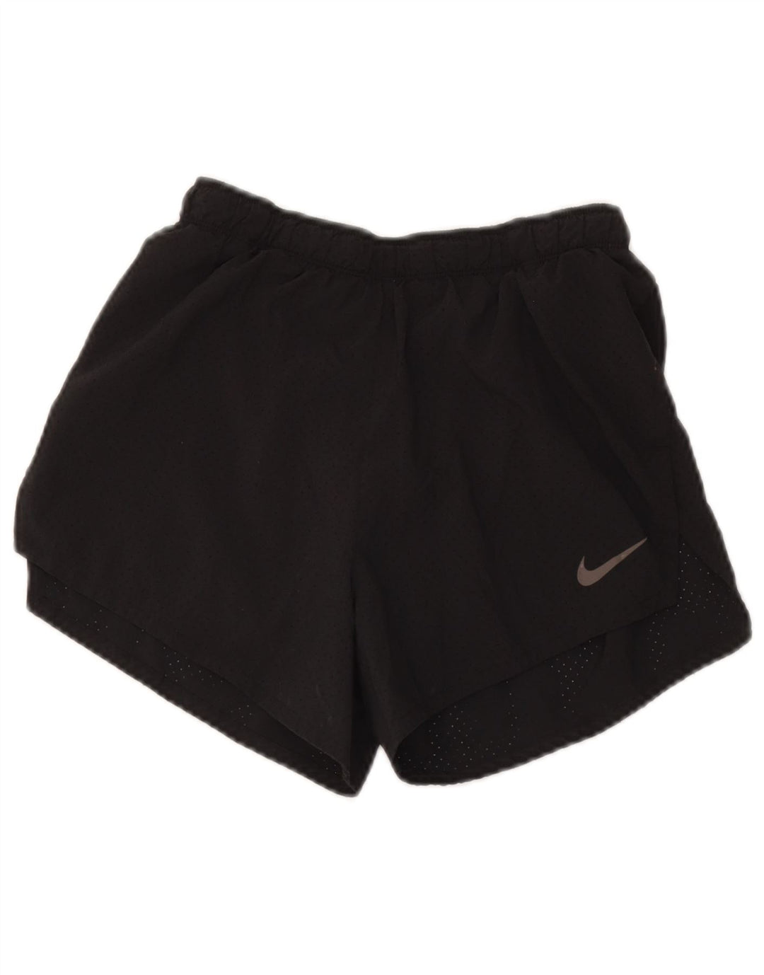 Shorts esportivos femininos Nike Dri Fit UK 8 pequenos poliéster preto