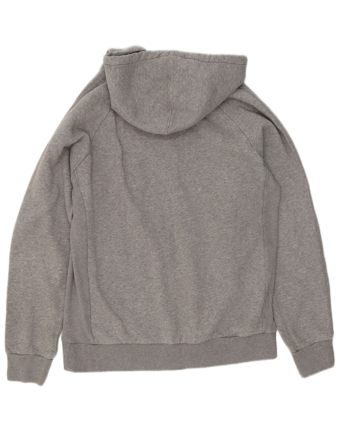 Suéter masculino Adidas com capuz e zíper cinza médio algodão manchado