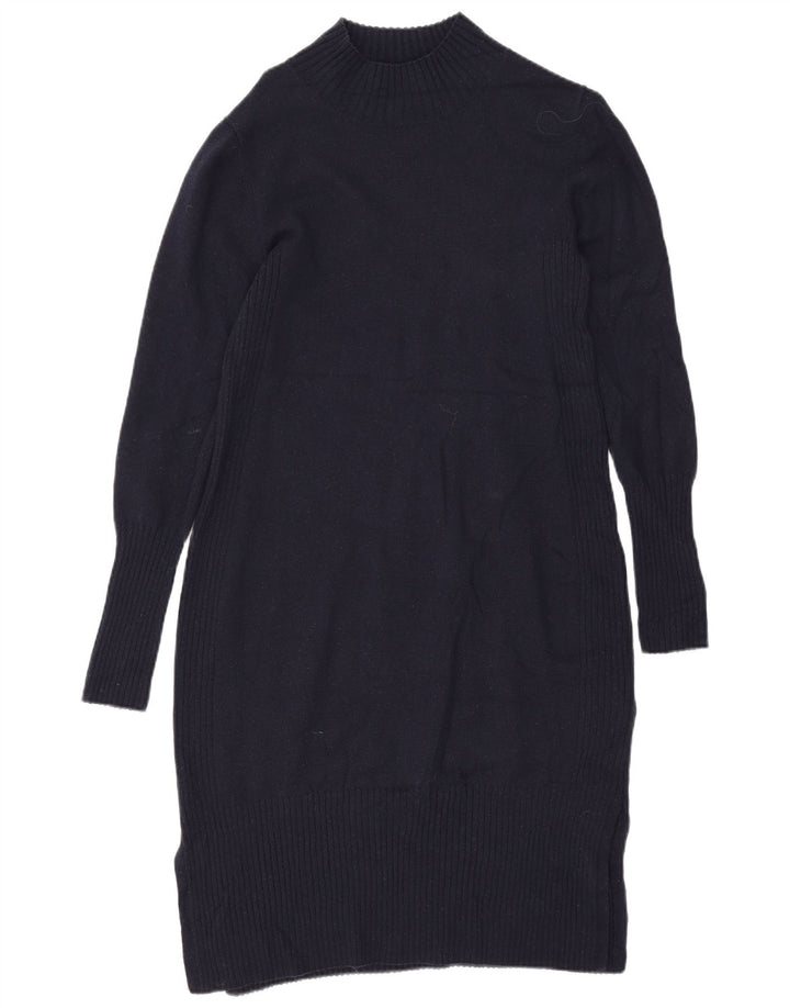 Vestido jumper feminino Hobbs Reino Unido 12 lã azul marinho médio