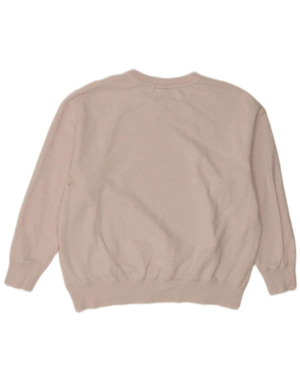 Nike feminino gráfico oversized moletom jumper UK 14 médio algodão branco