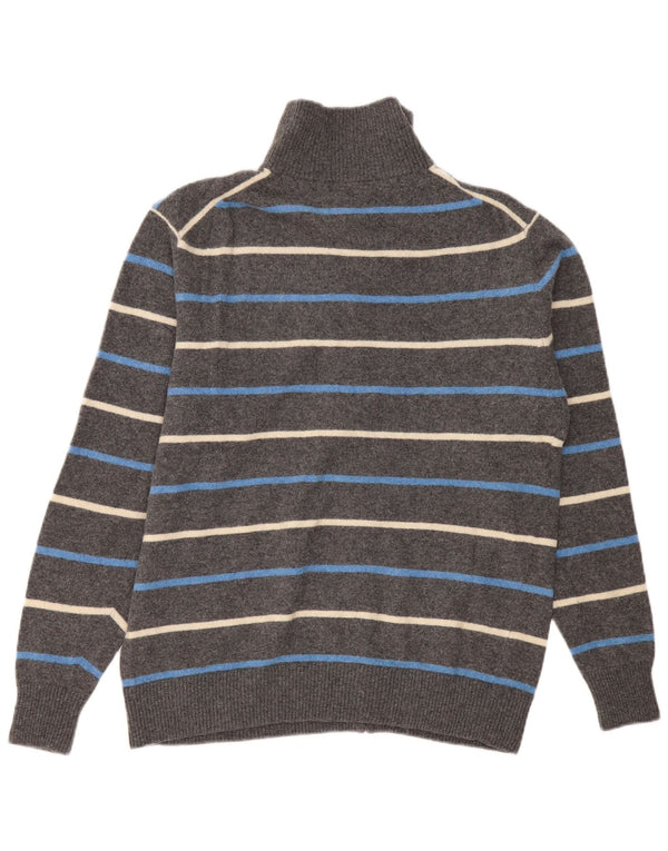 Suéter cardigã masculino Kappa 2XL lã listrada cinza