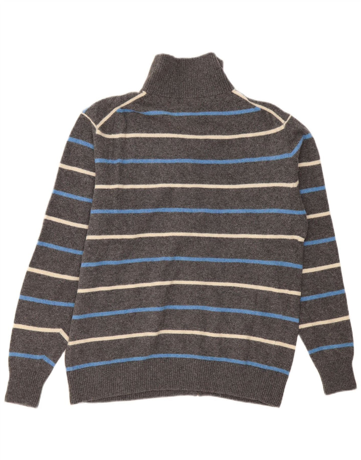 Suéter cardigã masculino Kappa 2XL lã listrada cinza