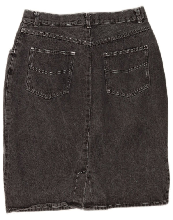Saia jeans feminina vintage IT 42 médio W28 algodão cinza