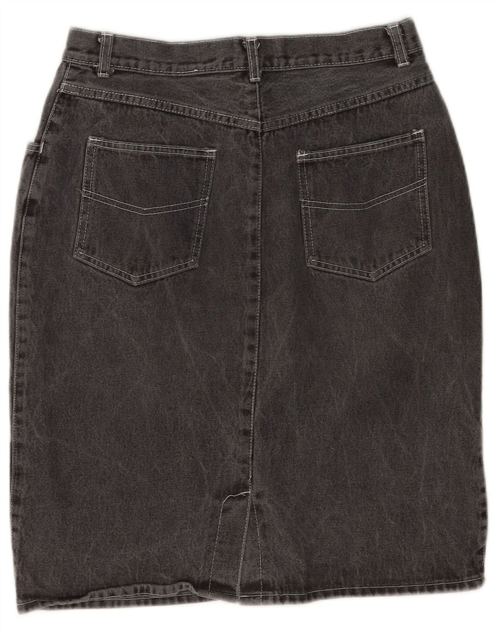 Saia jeans feminina vintage IT 42 médio W28 algodão cinza