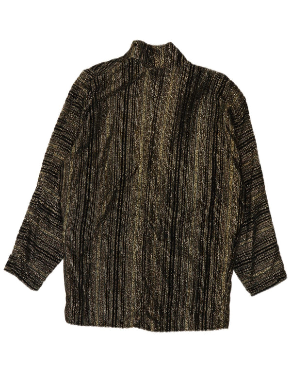 Jaqueta blazer feminina vintage com 1 botão Reino Unido 16 grande listrada preta