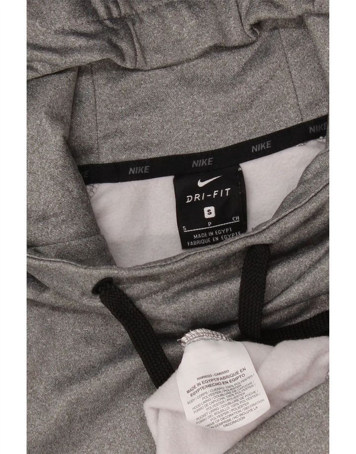 Suéter Nike Masculino Dri Fit com capuz pequeno cinza poliéster