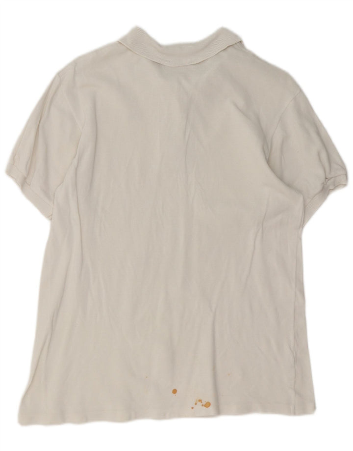 Camisa polo feminina Lacoste tamanho 46 XL algodão branco