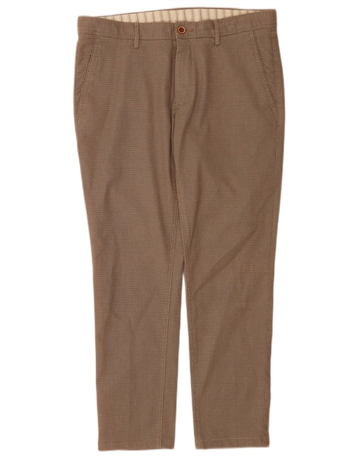 Calça Chino Masculina Massimo Dutti EU 40 Médio W31 L27 Marrom Geométrico