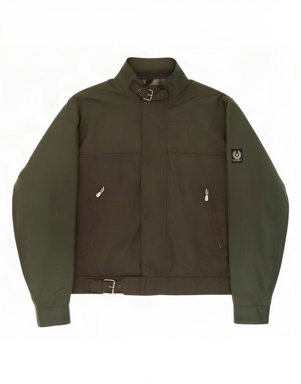 Jaqueta masculina Belstaff Racer UK 36 algodão colorblock verde pequeno