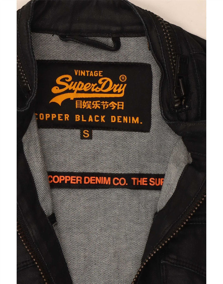 Jaqueta jeans masculina Superdry UK 36 pequeno algodão preto