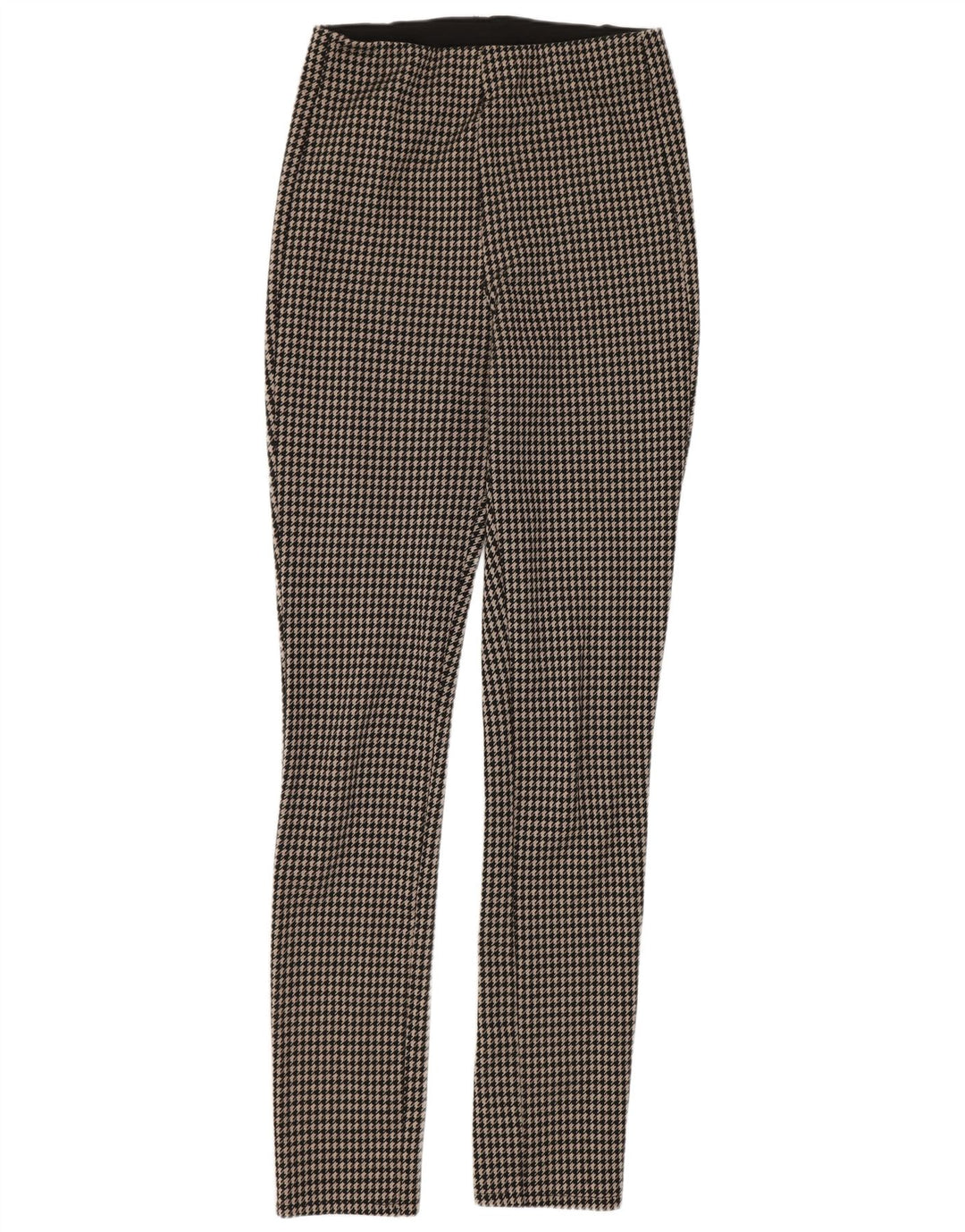 Zara Leggings Mulher UK 14 Médio Preto Houndstooth