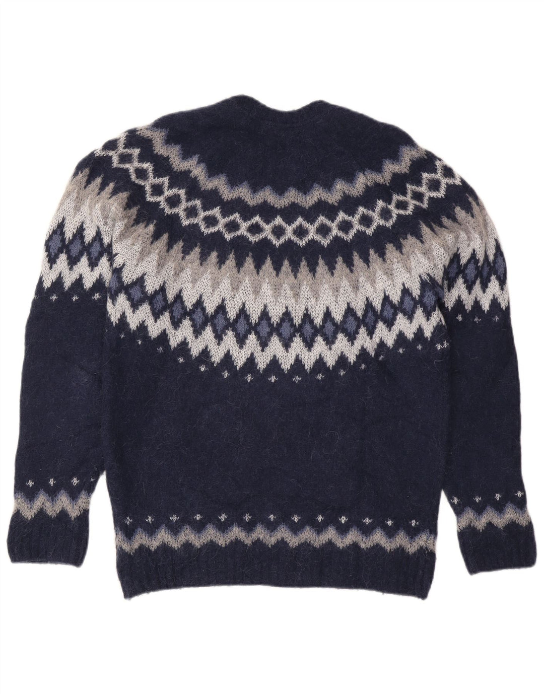 Suéter feminino Massimo Dutti com gola redonda Reino Unido 16 grande azul marinho