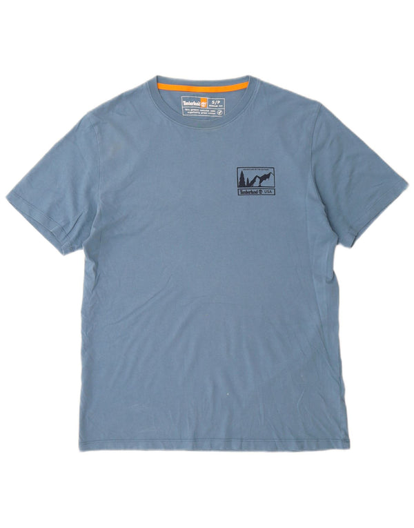 Camiseta masculina TIMBERLAND Regular Fit Graphic Top Pequeno Algodão Azul