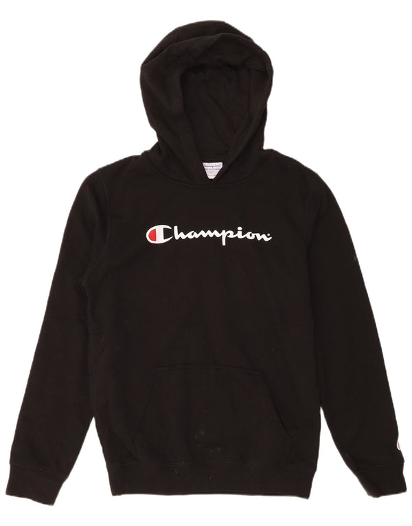 Jumper com capuz gráfico Champion Boys 13-14 anos algodão preto