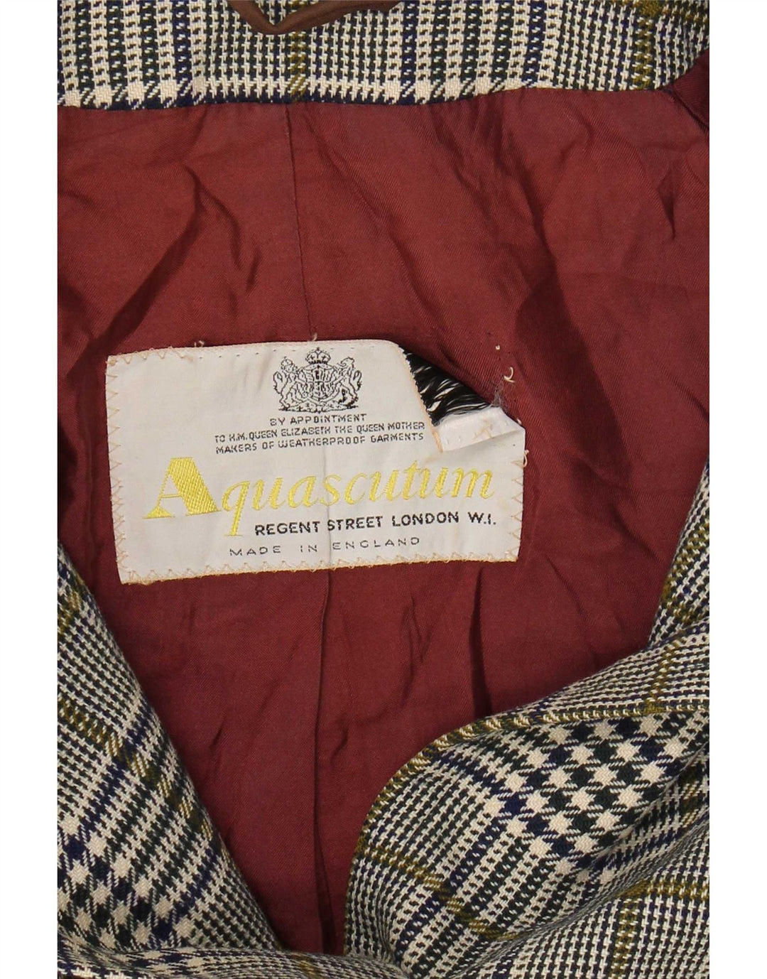 Sobretudo feminino Aquascutum UK 14 cinza médio Houndstooth