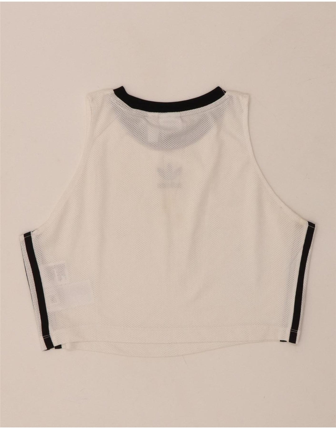 ADIDAS Womens Crop Vest Top UK 16 Grande Poliéster Branco