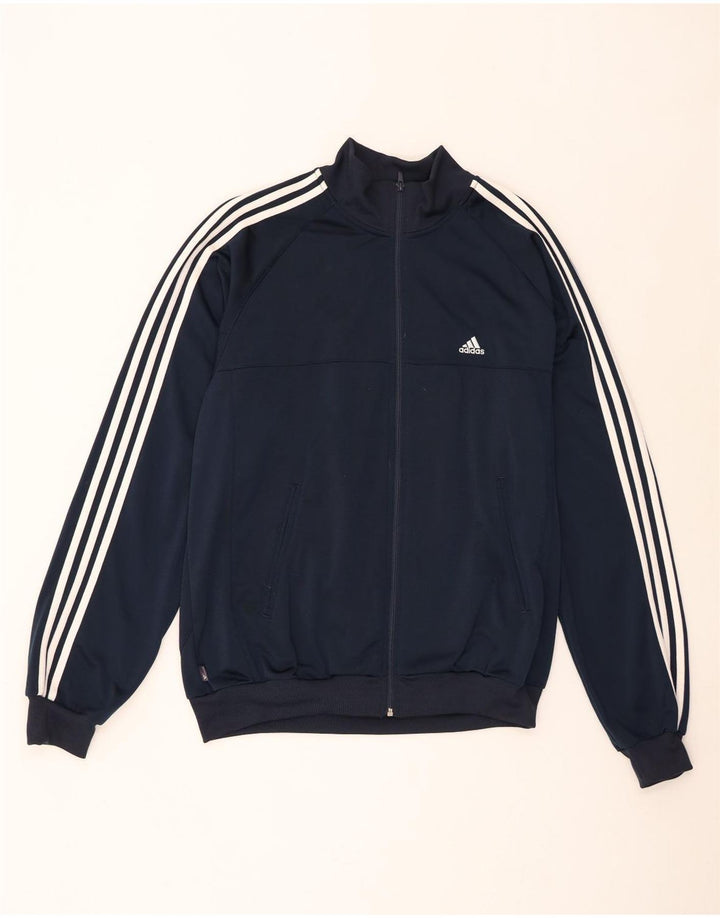 Adidas Mens Treino Top Jaqueta Grande Poliéster Azul Marinho