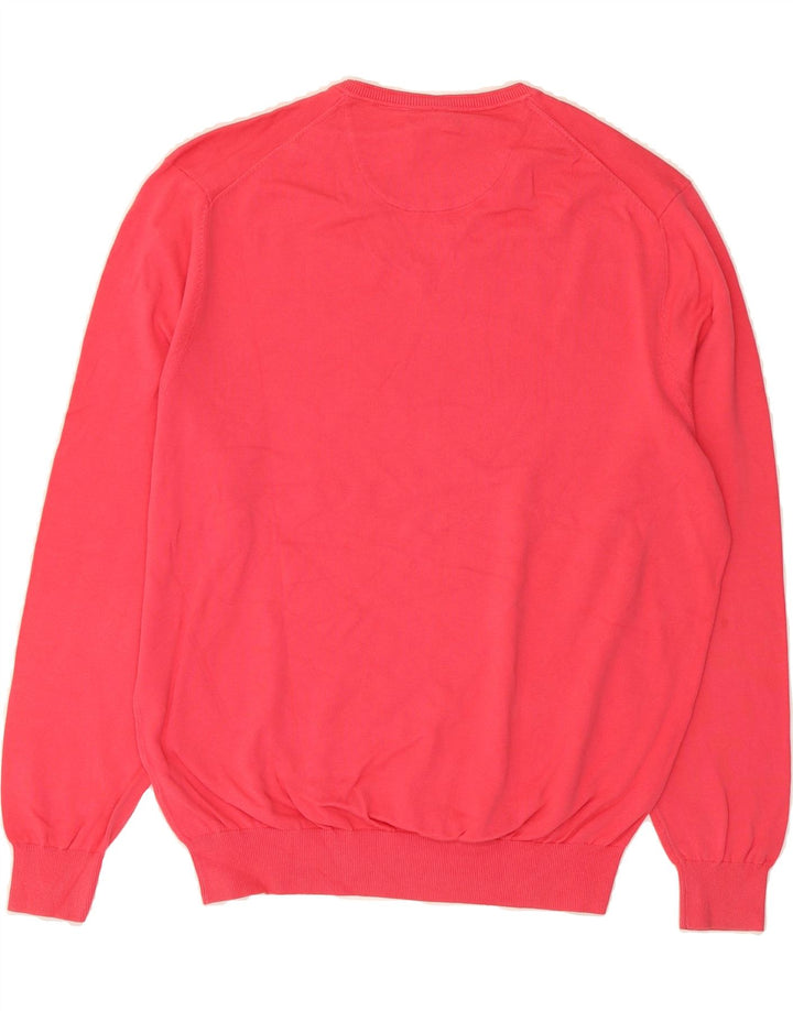 MASSIMO DUTTI Womens V-Neck Jumper Sweater UK 20 2XL Pink Cotton Vintage Massimo Dutti and Second-Hand Massimo Dutti from Messina Hembry 
