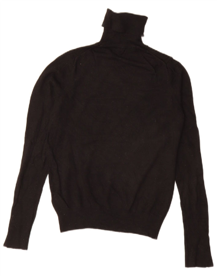 Zara Suéter feminino com gola redonda e gola redonda, preto pequeno, 10