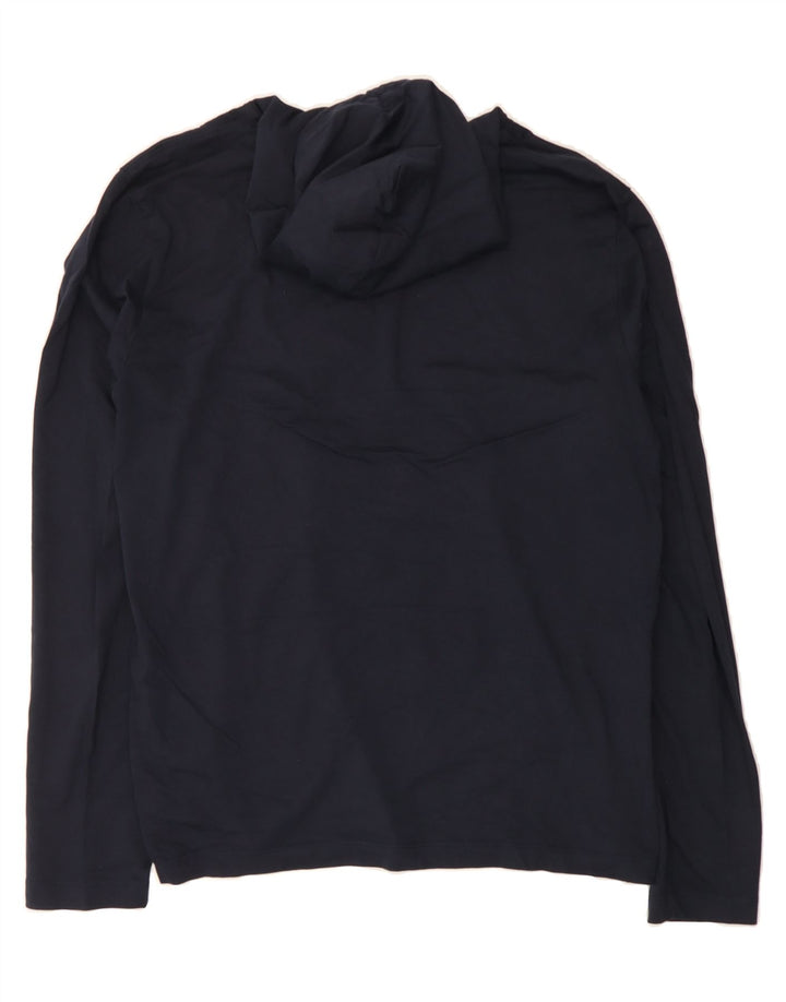 TOMMY HILFIGER Mens Hoodie Jumper Large Navy Blue Cotton Vintage Tommy Hilfiger and Second-Hand Tommy Hilfiger from Messina Hembry 