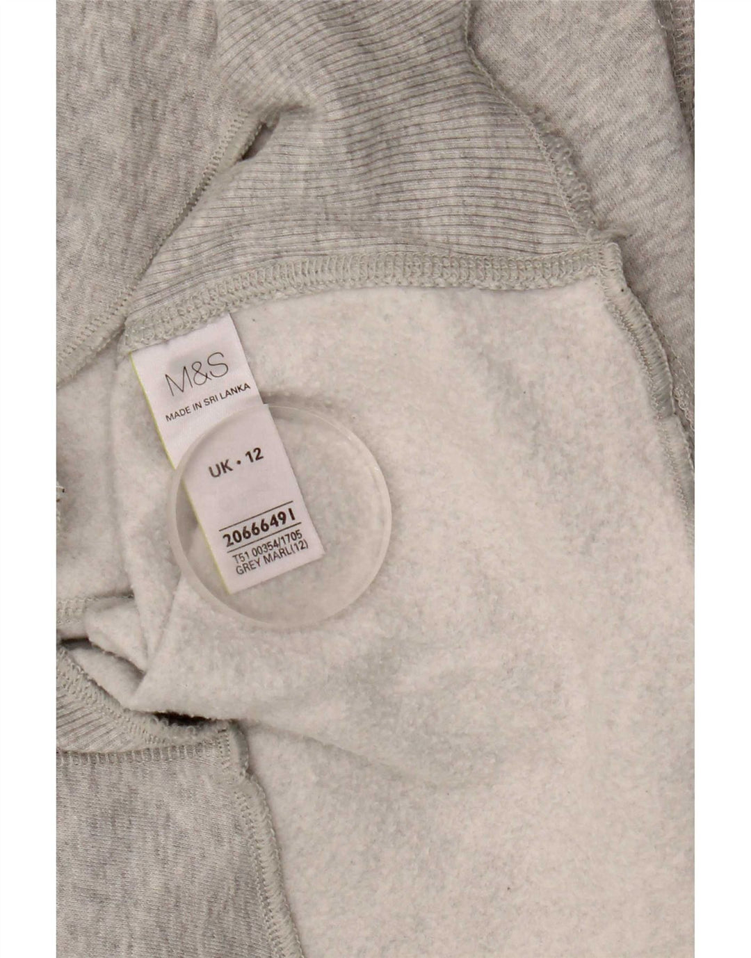 Suéter com capuz feminino Marks & Spencer Reino Unido 12 algodão cinza médio