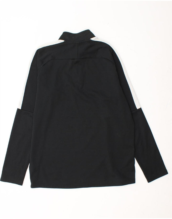 NIKE Masculino Dri Fit Zip Neck Pullover Treino Top Médio Preto Colourblock