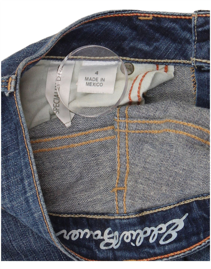 Shorts jeans feminino Eddie Bauer ligeiramente curvilíneo EUA 4 pequeno W28 algodão azul