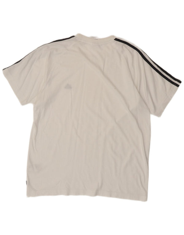 Adidas Mens Camiseta Top Grande Algodão Branco