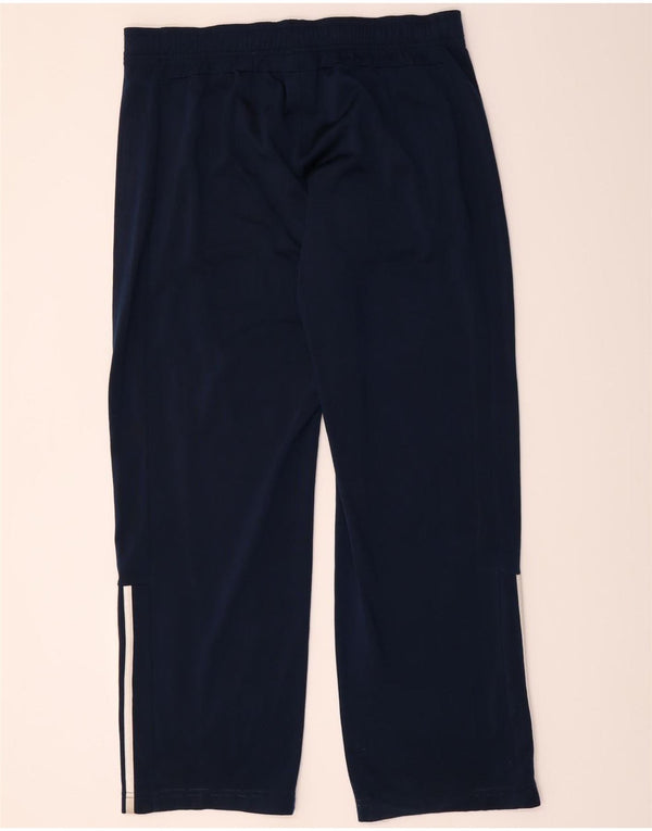 Calça de treino masculina Adidas UK 44/46 grande poliéster azul marinho