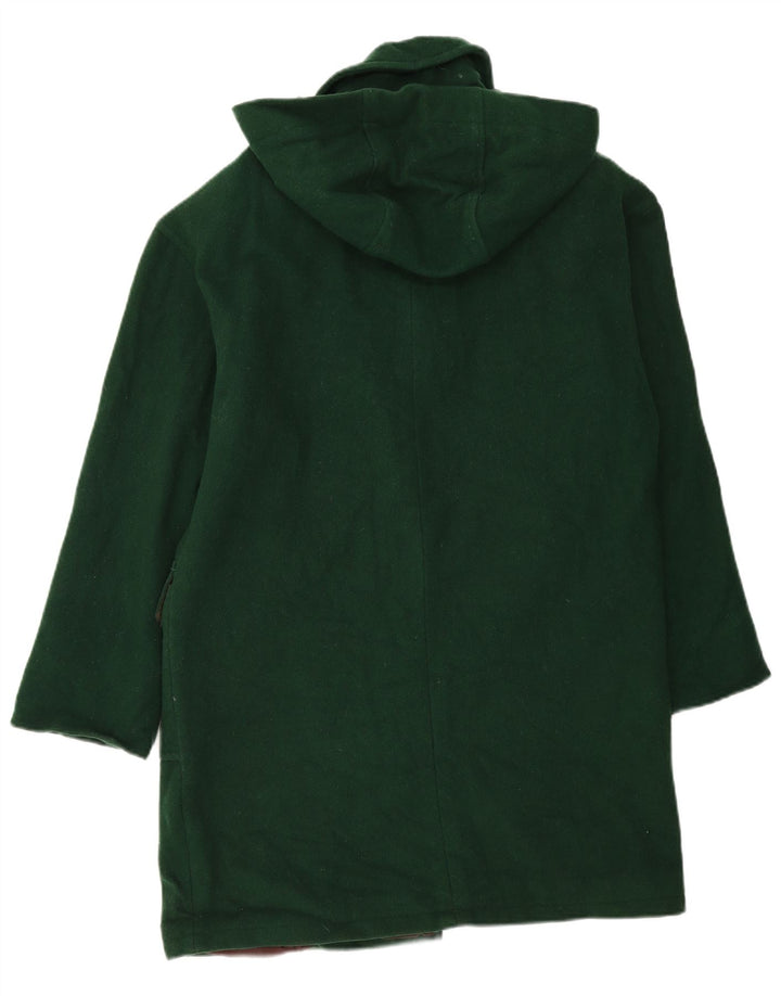 Casaco feminino grande com capuz TALBOTS US 8 lã verde médio