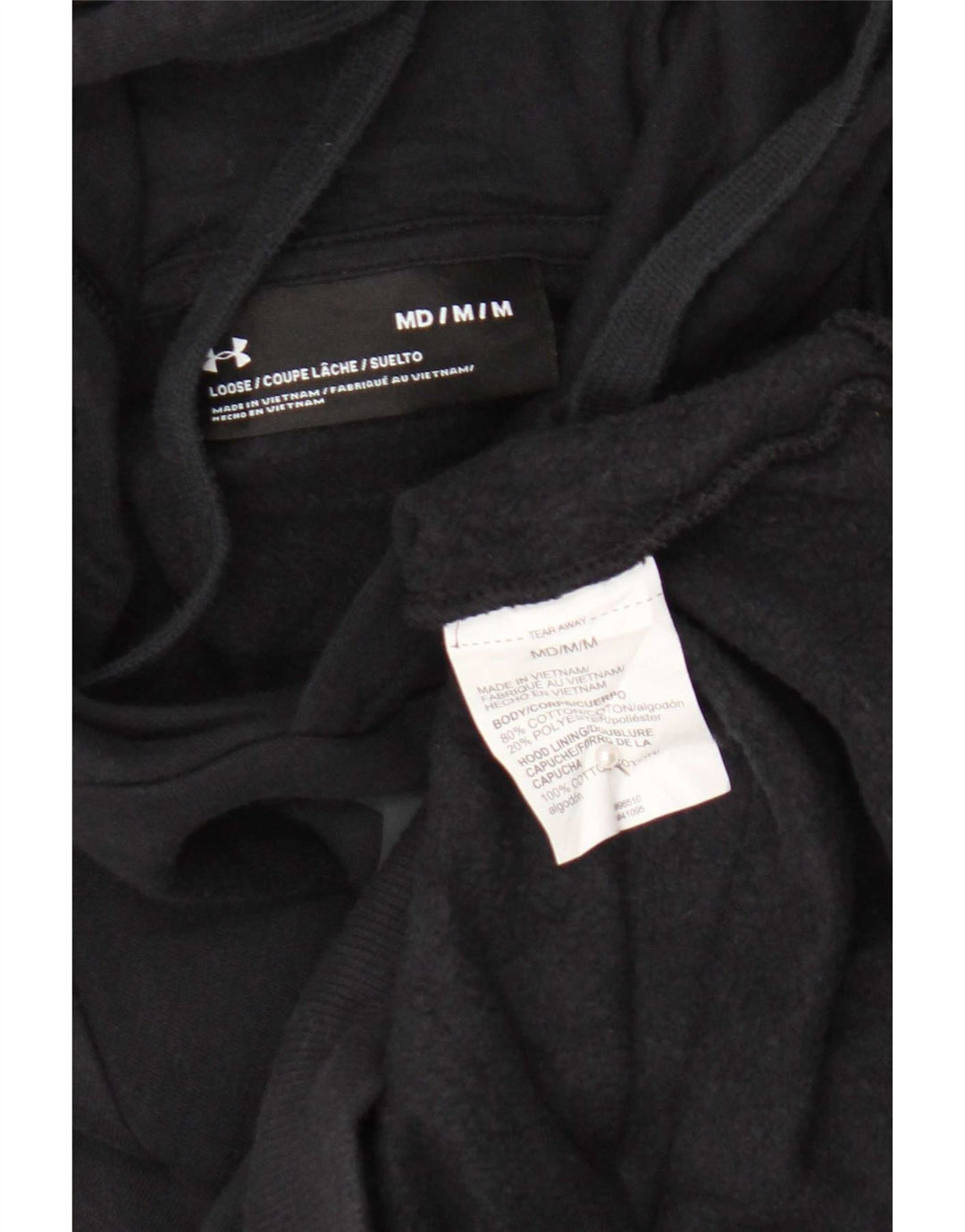 Under Armour masculino gráfico moletom com capuz médio algodão preto