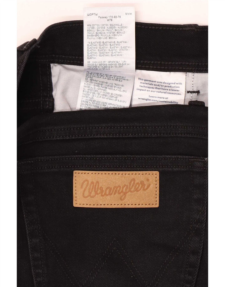 Wrangler Mens Texas Denim Shorts W30 Médio Algodão Preto