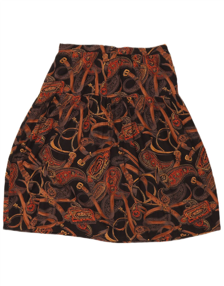 Saia feminina VINTAGE linha A W30 médio preto paisley