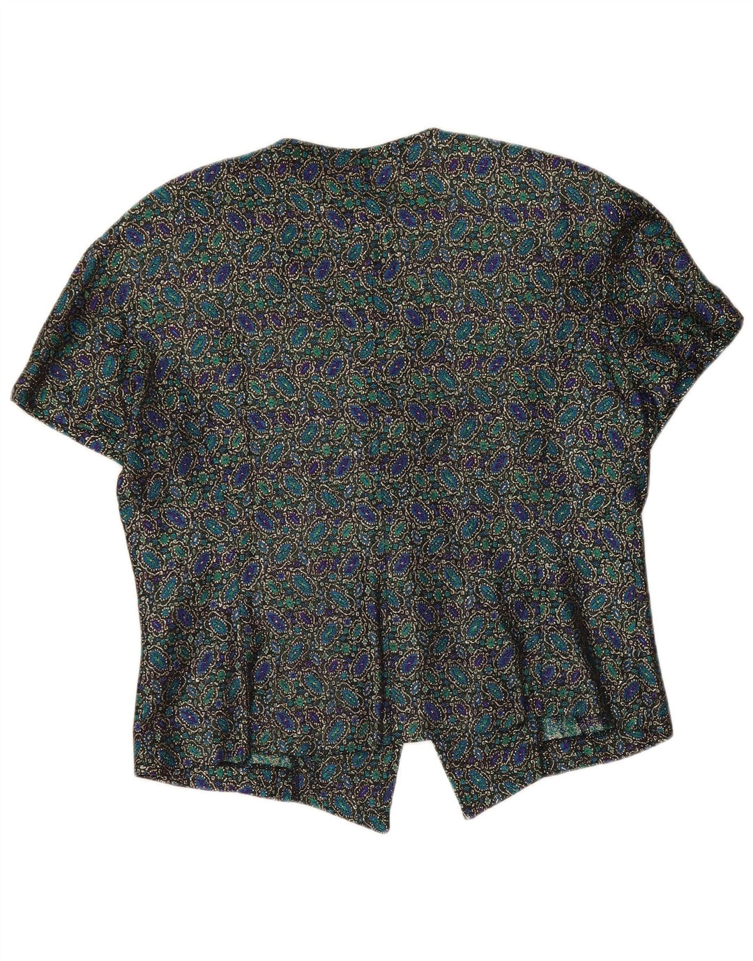 Andrea Mare blusa feminina cropped manga curta Reino Unido 14 grande multicolorida